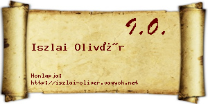 Iszlai Olivér névjegykártya
